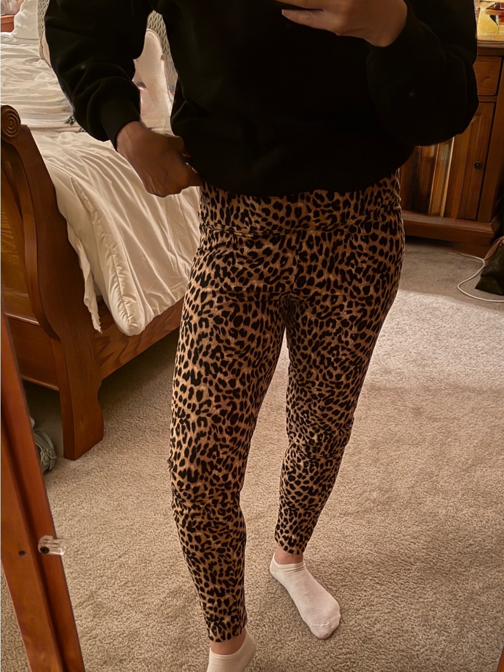 Victoria's Secret Leopard Print High-Waist Leggings - Tan & Black